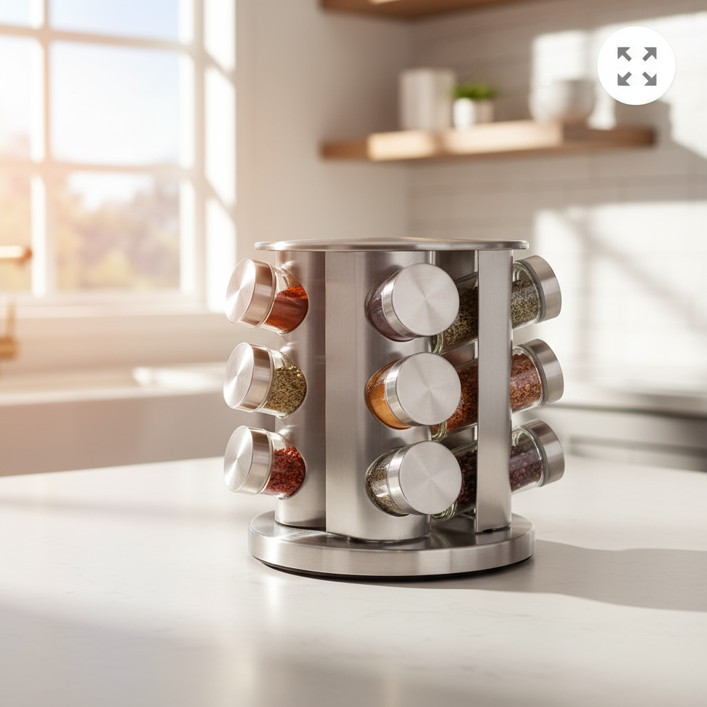 Rotating Spice Rack - 12 Jar Organizer