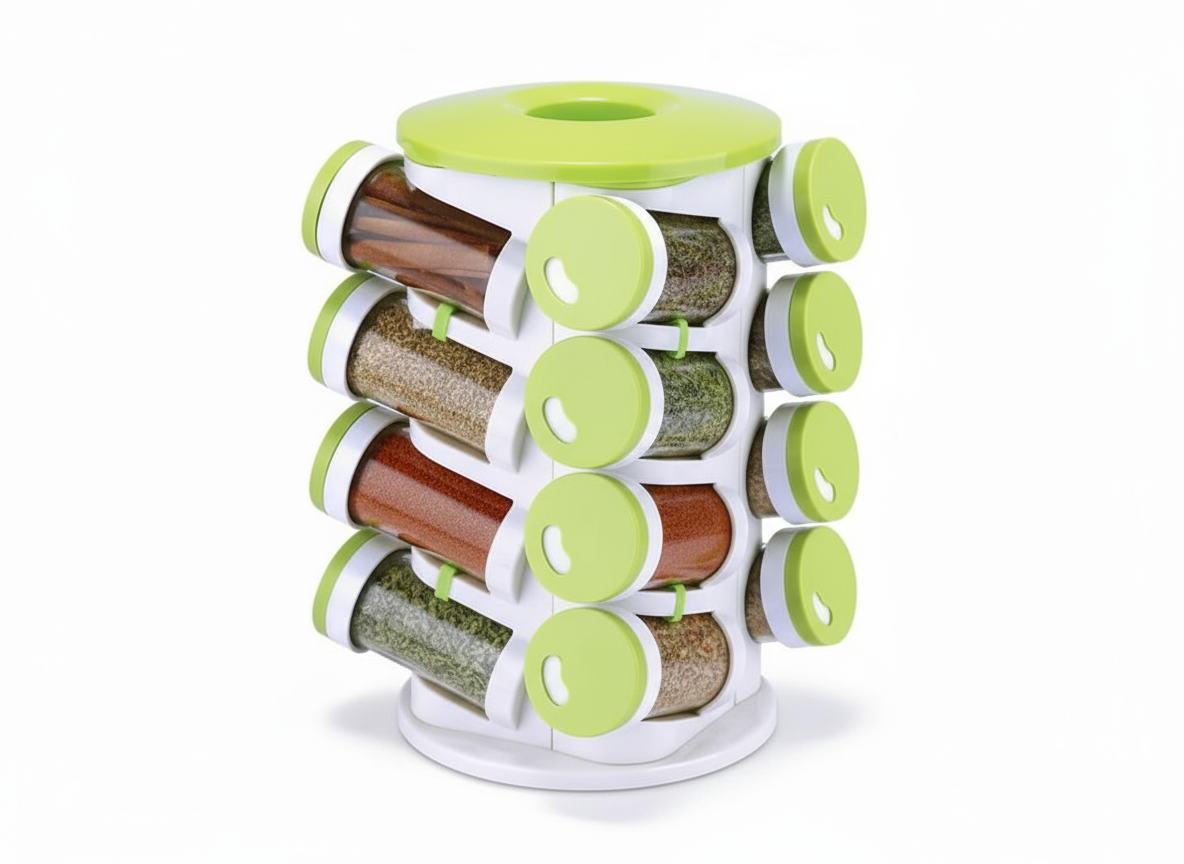 16-In-1 Spice Rack that includes a Cutlery Holder