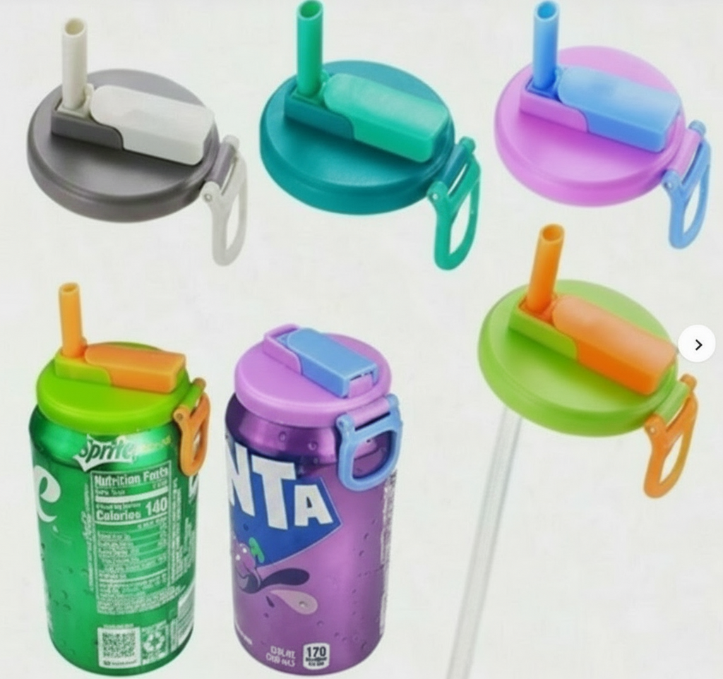 Reusable Can Lid with Straw