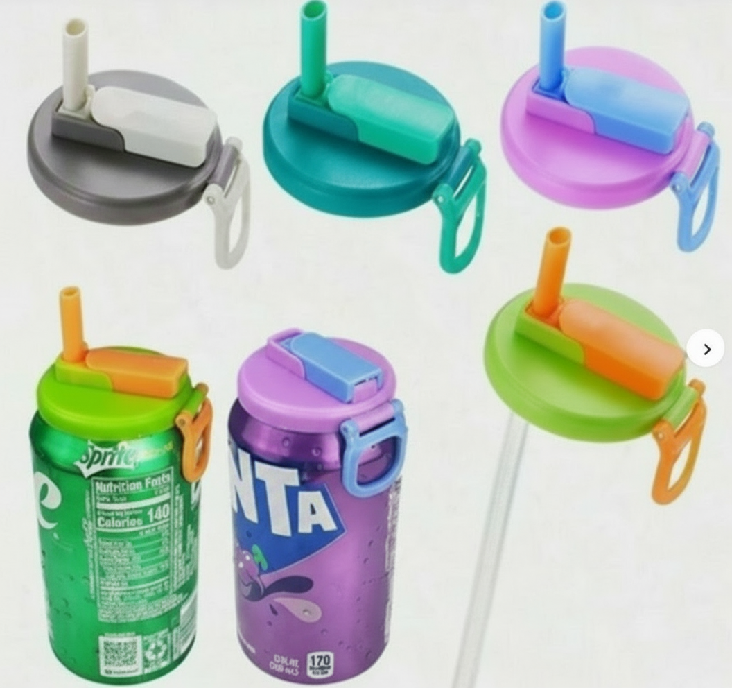 Reusable Can Lid with Straw
