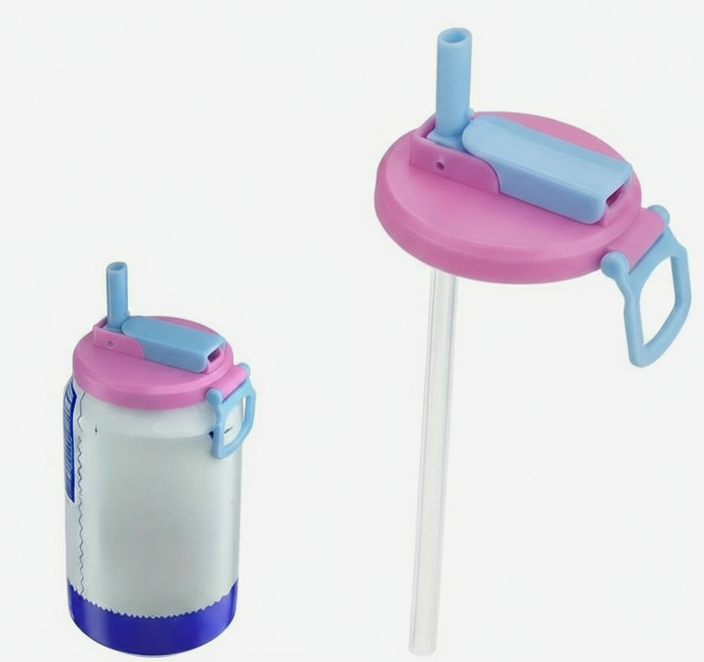 Reusable Can Lid with Straw