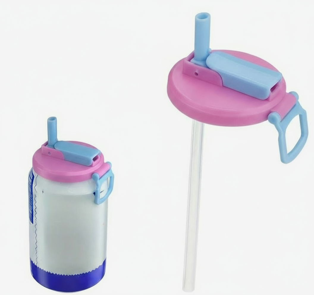 Reusable Can Lid with Straw