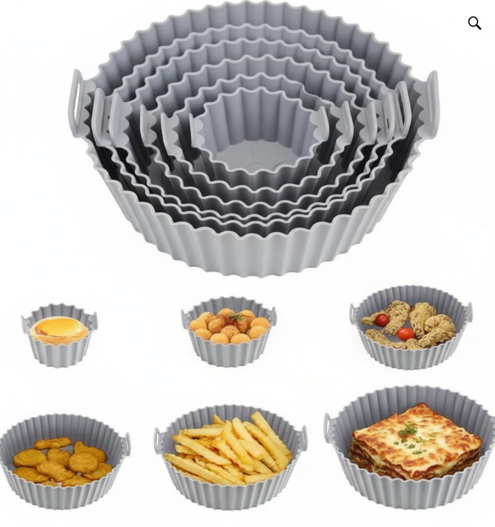 6 Piece Reusable Silicone Air Fryer Liner