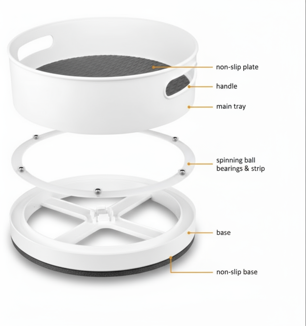 Kitchen Cabinet Turntable And Snack Organizer