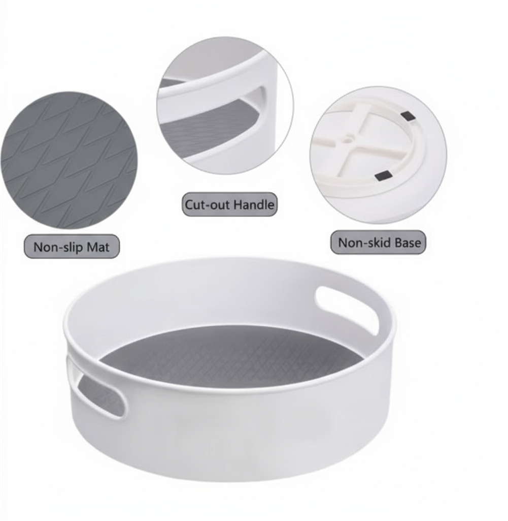 Kitchen Cabinet Turntable And Snack Organizer