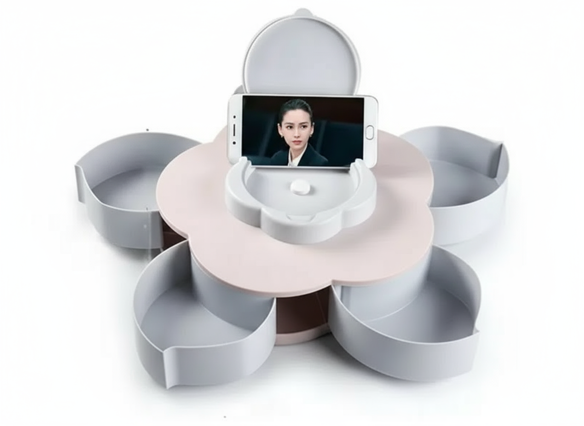 Pattern Rotating Snack Box with Phone Holder