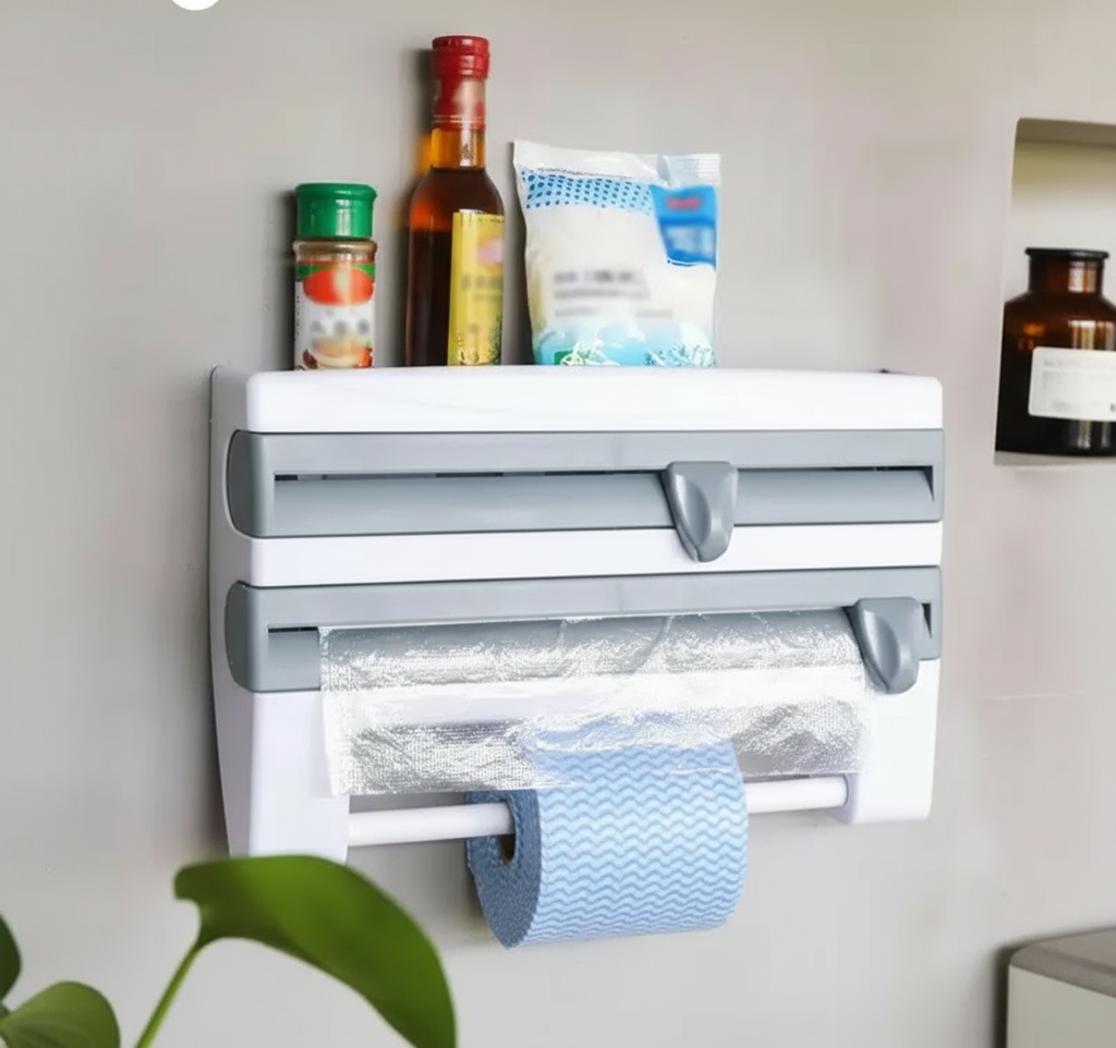 4 In 1 Wall Mounted Paper Towel Foil Wrap Dispenser