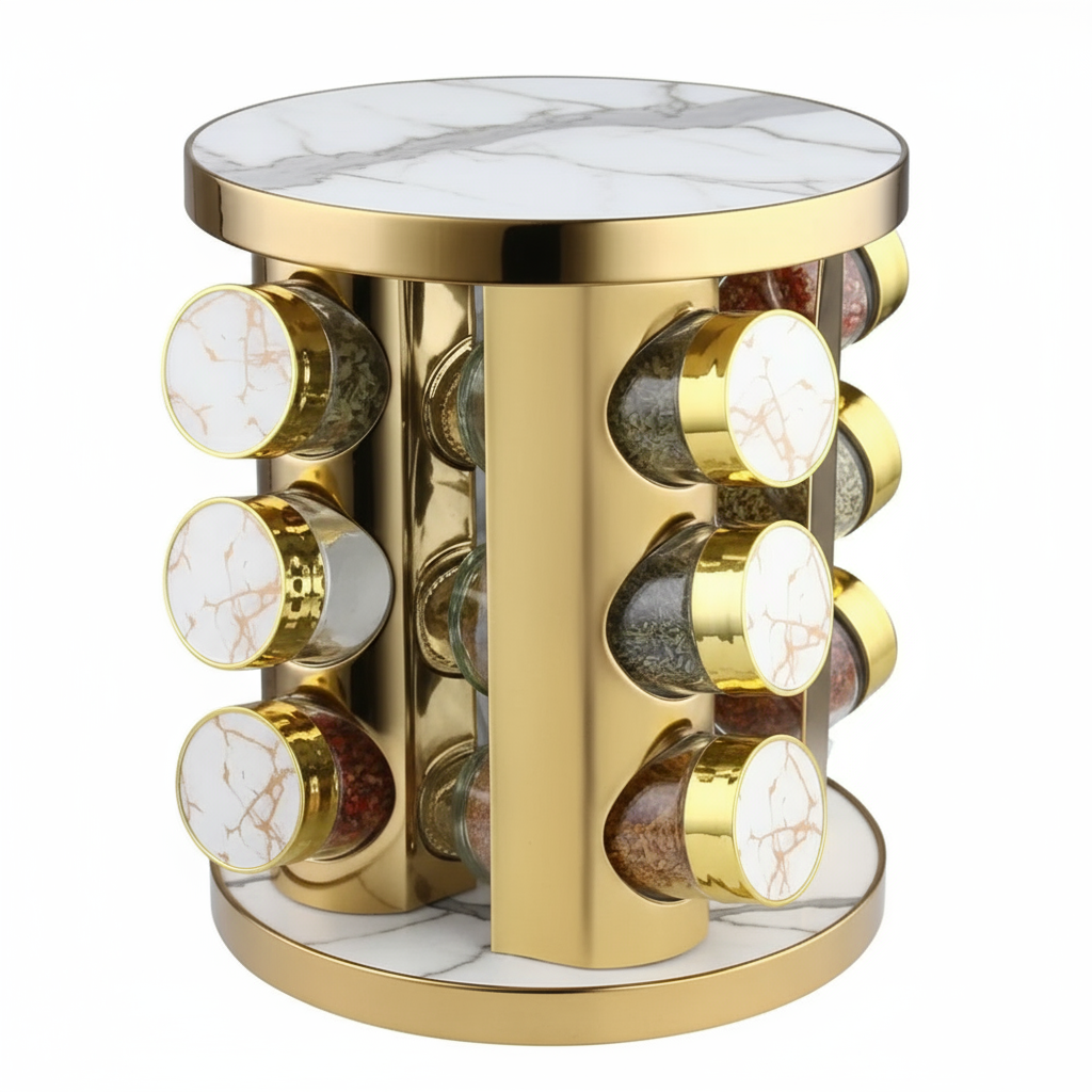 Marble Pattern Spice Rack 12 Pieces